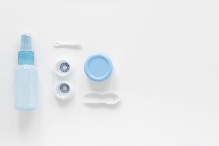 eye care kit with contact lenses