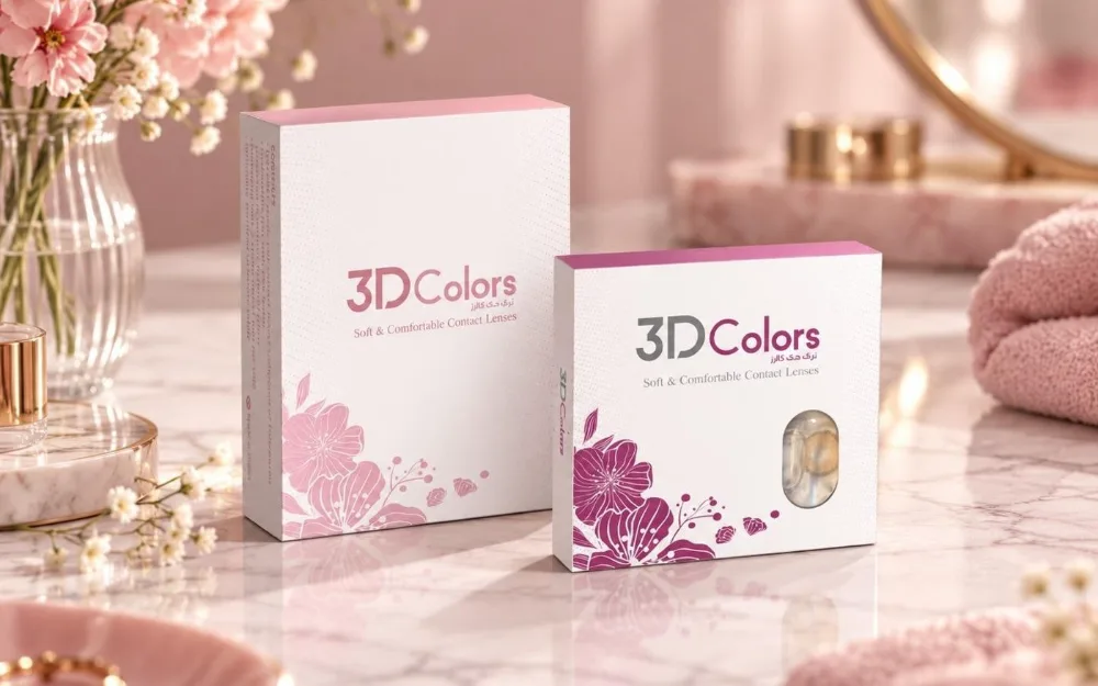 3D Colors boxes on pink marble