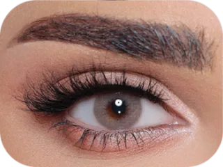 Close-up of an eye wearing Monthly colored contact lenses