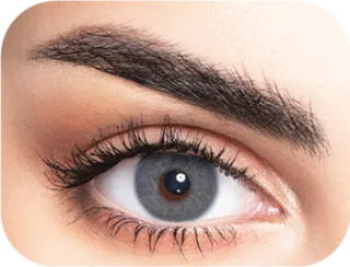Close-up of an eye wearing Mylense colored contact lenses