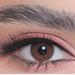 Close-up of an eye wearing 3D Colors Brown colored contact lenses