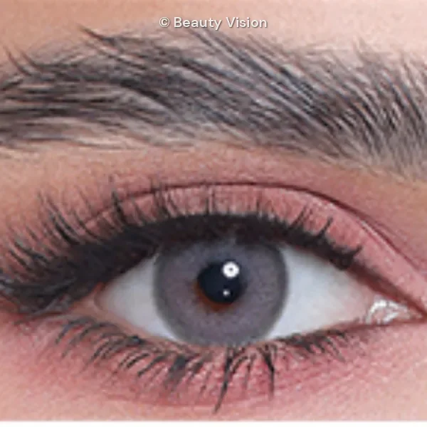 3D Colors 3D Cedar colored contact lens, close-up on the eye