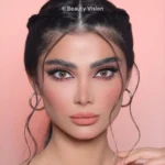 Model wearing 3D Colors Hazel colored contact lenses