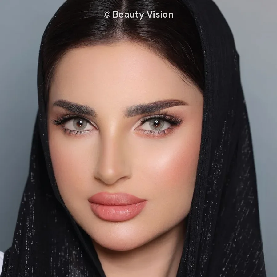 Model wearing Luminous Crystal colored contact lenses