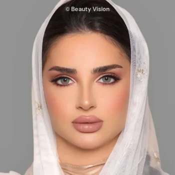 Model wearing Luminous Dazzling Green colored contact lenses