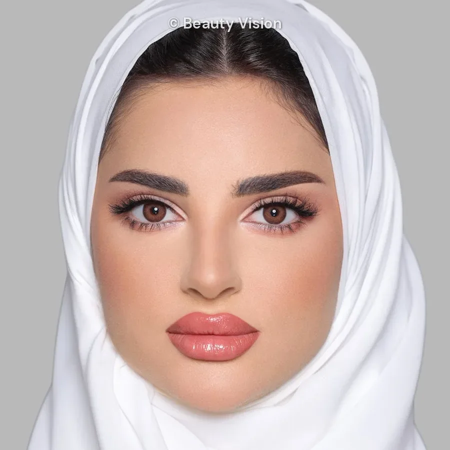 Model wearing Luminous Onyx colored contact lenses