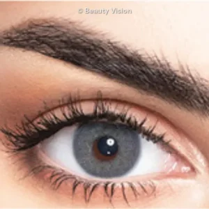 Perla Blue colored contact lens on the eye
