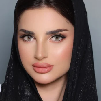Model wearing Luminous Crystal colored contact lenses