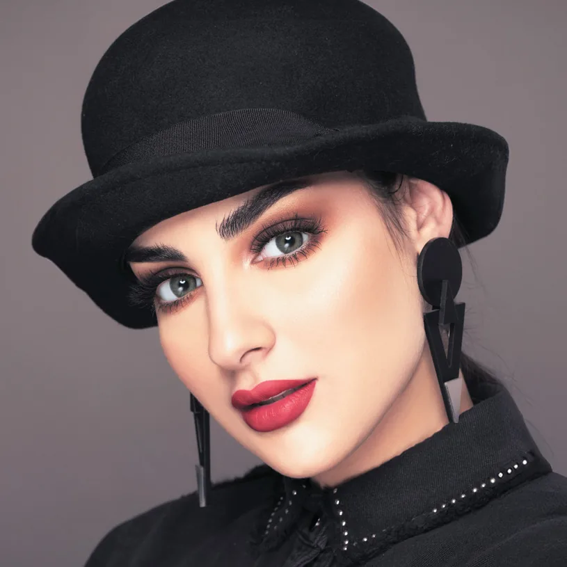 Model wearing MyLense Light Green colored contact lenses